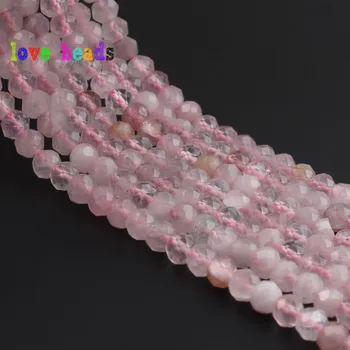 Dabas Slīpētas Rondelle Krelles 2*4mm Rožu Quartzs Zaudēt DIY Krelles Rotaslietas Pieņemšanas DIY Aproces Fāzēm Pērles