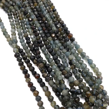 Dabas Zilais turmalīns slīpētas pērles rokdarbi 2 3 4mm jewellry šarmu dārgakmens Rotaslietas Pieņemšanas DIY perle sieviešu Aproce