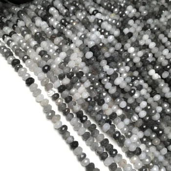Dabīgs Akmens Lodītes Oblate Formas Tiger Eye Slīpētas Caurumu Pērles Sieviešu Rotaslietu izgatavošana DIY Kaklarota, Aproce 3x4mm 15inch