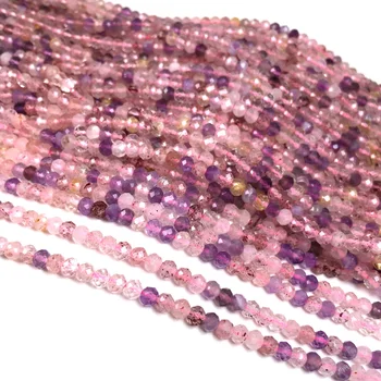Dabīgā Akmens Slīpētas Izkaisīti biezumu Zemeņu mazo kristāla Krelles Rotaslietas Pieņemšanas DIY Kaklarota, Aproce Piederumi 3x4mm