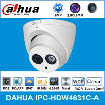 Dahua IPC-HDW4631C-A 6MP HD POE Tīkla Mini-Dome IP Kamera Metāla Gadījumā, Iebūvēts MIKROFONS CCTV 30M Onvif IS Atjaunin? jumu no IPC-HDW4433C-A