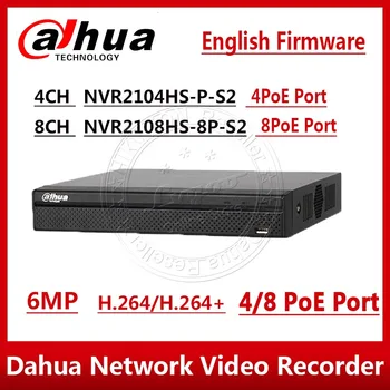 Dahua Sākotnējā 4ch 8ch POE VRR NVR2104HS-P-S2 NVR2108HS-8P-S2 Kompakts 1U 4PoE 8PoE Lite Tīkla Video Ierakstītājs ar logo
