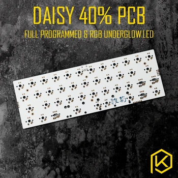 Daisy 40% Custom Mehāniskā Klaviatūra Komplekts Atbalsta TKG-INSTRUMENTI Underglow RGB led PCB 40% ieprogrammēto mx alpos matias dubultās atstarpes taustiņu,
