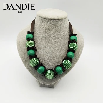 Dandie Akrila krelles, mākslīgas pērles ar lenti, kaklarotas, stilīgs, vienkāršs sievišķīgi aksesuāri