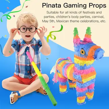 Daudzus Pinata Varavīksnes Bērniem Dzimšanas Dienas Ballīti Piegādes Spēli Mini Rotaļlietas Konfeti Konfektes Aksesuārus Stick Simulācijas Donkey Bērniem