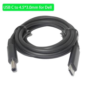 Dc USB Type C PD Kontaktdakšas Pārveidotājs, lai 4.5*3.0 mm Vīrietis Jack Savienotājs Klēpjdatoru Uzlādes Kabelis Vadu Dell Latitude 13 3379 XPS13 9333