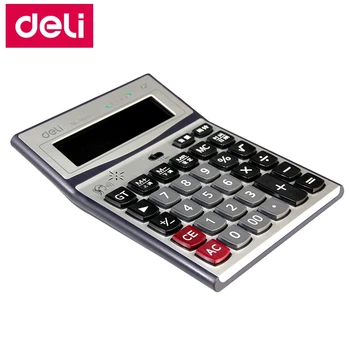 Deli 1625 12 Cipari liela ekrāna runā kalkulators reālu cilvēku izruna matel panelis kalkulators bez AAA baterijas