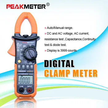 Digital AC Clamp Meter MS2008B Diodes tests 4000 Skaits Apgaismojums multimetrs Testeri Elektrisko portatīvo multimetrs