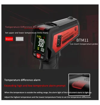 Digitālais Infrasarkanais Termometrs BSIDE BTM11 IS-LCD Temperatūras Mērītājs -50~580 bezkontakta Lāzera Termometri Pyrometer