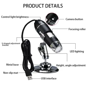 Digitālā 1000x Mikroskopu WIFI Lupa Kameras USB Inspekcijas Kamera 8 LED Ar Statīvu Android, IOS iPad Digitālo Mikroskopu