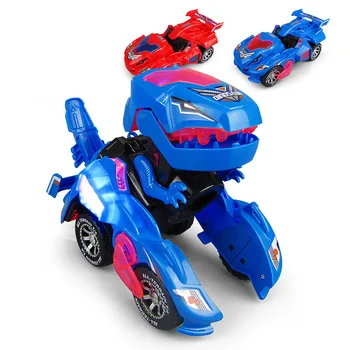Dinozauru Pārveido Elektrisko Rotaļu Auto Vispārējā Riteņu Robots Pielāgošanas Automašīnas T-Rex Rotaļlietas, Bērnu Dāvanu ar LED Gaismu, Skaņu