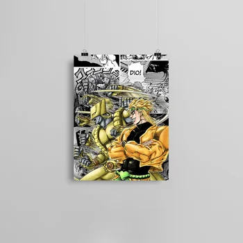 Dio Brando Stāvēt Pasaulē JoJo Jocīgi Ierāmēta Koka Rāmī Audekla plakāta Krāsošana sienas, Mākslas dekoru Studiju Sākuma Apdare Izdruku