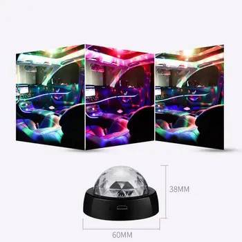 Disco Bumba Puses Apgaismojums Pārnēsājamās Rotējošu Gaismas, Skaņas Aktivizēta LED Strobe Gaismas 7 Krāsu Ar Remote USB Spraudni Auto 2020