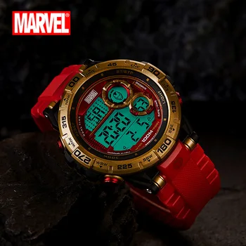 Disney Brīnums Oriģinālu Dzelzs Vīrs Daudzfunkcionāla Digitālā Sporta Rokas pulksteni 100M Ūdensizturīgs Zēns Vīriešu Pulkstenis Reliģijas M-5004 Jaunas