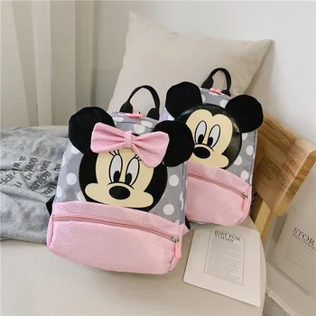 Disney Cartoon Mugursoma Minnie Mickey Mouse Schoolbag Bērnudārzā/Sākumskolas Bērniem Somas Infantil Mochila Baby Meitenes