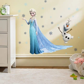 Disney DIY Saldēti Princese Elza Olaf Sienas Uzlīmes Meitene Bērnu Istabas Fona Dekors Bērniem, guļamistabas piederumi, Plakātu Decal