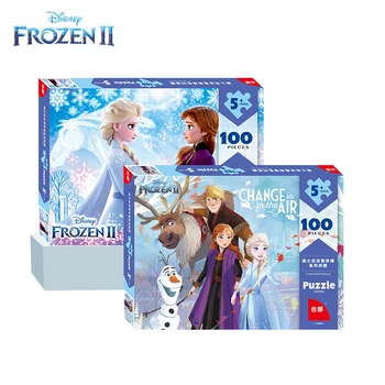 Disney Jauno Ledus un Sniega 2 Kartona Puzzle 100 Gabals Dzīvoklis Papīra Puzzle Bērnu Agrīnās Mācīšanās Izglītības Rotaļlieta Puzzle