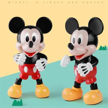 Disney Mickey Mouse LED Nakts Gaisma Cute Pele Galda Galda Lampa Guļamistaba Dekorēšana ēsmas zivtiņu vadi Mūzikas Deju Lampas, Dekori Ziemassvētku Dāvanu Mazulis