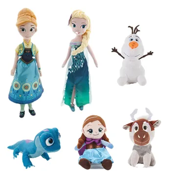 Disney Saldēti 2 Anna Elsa Plīša Rotaļlieta Pildījumu Lelle Jaunu Uguni Ķirzaka Drudža Uguns Elfi Sniegavīrs Olaf Princese Plīša Lelle Par Kazlēnu, Chil