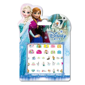 Disney Saldēti Nagu Uzlīmes bērniem Kosmētiku, Rotaļlietas, Bērnu Personību mākslas Karikatūra etiķetes Ūdensizturīgs meitenes Elza un Anna Princese