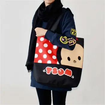 Disney cartoon Mickey mouse Sieviešu audekls pleca soma lielas jaudas portatīvo karikatūra soma, iepirkšanās somas