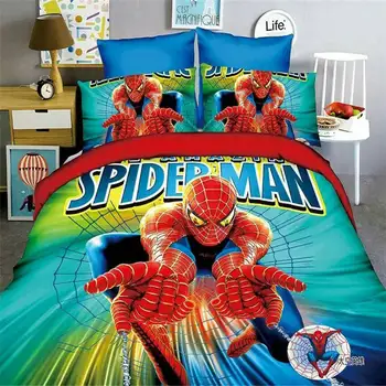 Disney zirnekļcilvēka gultas komplekts karikatūra zēns gultasveļa 3d vienu dvīņu izmēra 2/3/4pc sega/mierinātājs segtu bērnu pusaudžu gultu pārklāji dāvanas