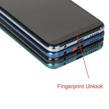 Displeja Huawei Honor 10 LCD displejs ar Karkasa Mājas pirkstu Nospiedumu Atbloķētu skārienekrānu Nomaiņa par Godu 10 Honor10 PULKVEDIS-L 29/L19/L09