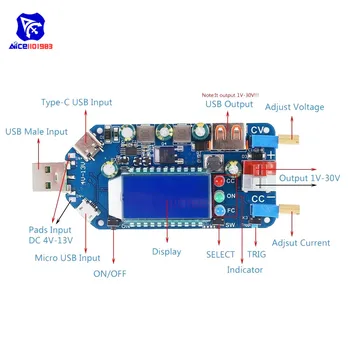 Diymore USB Barošanas CV CC DC 15W pastiprināt Boost Converter Module LCD Displejs Sprieguma Regulators Ātrās Uzlādes sinhronizācijas Funkcija