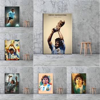 Djego Maradona, Mākslas Plakātu uz Sienas Futbola Superzvaigzne Kanvas Glezna sporta player Moduļu Grafiskās Mājas Dekors Dzīvojamā Istaba