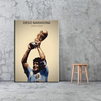 Djego Maradona, Mākslas Plakātu uz Sienas Futbola Superzvaigzne Kanvas Glezna sporta player Moduļu Grafiskās Mājas Dekors Dzīvojamā Istaba