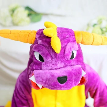 Dropship Pieaugušo Augstas Kvalitātes Purpura Pūķa Dinozauru Kigurumi Onesies Sleepwear Dzīvnieku Anime Multfilmu Cosplay Kostīmi Pidžamas