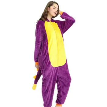 Dropship Pieaugušo Augstas Kvalitātes Purpura Pūķa Dinozauru Kigurumi Onesies Sleepwear Dzīvnieku Anime Multfilmu Cosplay Kostīmi Pidžamas