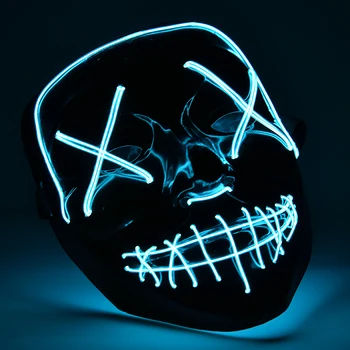 Dropshipping Led Masku Halloween Kvēlojošs Tumsā Baisā Puse Masku Masku Festivāls Galvaskausa skropstu Tuša Gaismas Cosplay Dāvanu Vairumtirdzniecība