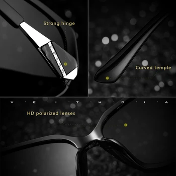 Dropshipping, Saules Brilles Sieviešu Saulesbrilles VEITHDIA TR90 Zīmola Polarizētās UV400 Objektīvs Luksusa Dāmas Saulesbrilles, Brilles Sievietēm