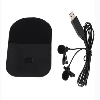 Dual Head USB Mikrofons Clip-on Lavalier Mikrofoni Mini Vadu Ārējo Mikrofonu, Lai Mobilo Tālruni, Klēpjdatoru, Planšetdatoru Ierakstu