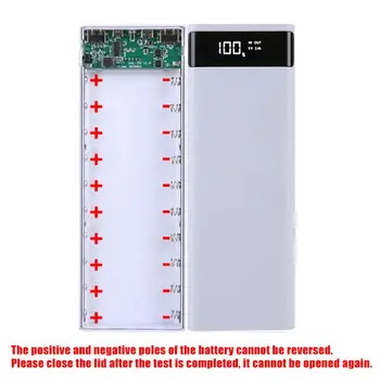 Dual LCD USB Power Bank Shell 10x18650 Akumulatora korpusa Portatīvo Ārējā Kaste bez Akumulators Powerbank Aizsargs