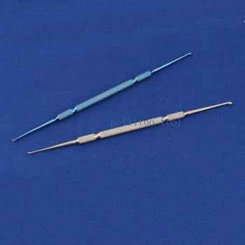 Dubultā Galvu Nerūsējošā Tērauda Skrāpējas Zobu Titāna Sakausējuma Ķirurģijas Instrumenti Instrumenti, Lāpstiņas tarsas Dziedzera Curettage