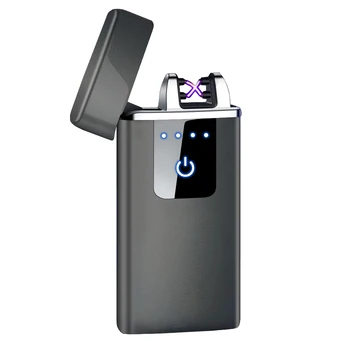 Dubultā Loka USB Elektriskās Šķiltavas Touch Uguns, Plazmas Loka Elektronisko Cigarešu Aizdedzinātāja Pretvēja Metāla Jaunrades Šķiltavas Mens Dāvanu