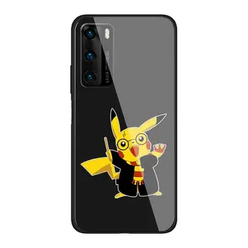 Dusmīgs Pikachu Pokemones Tālruni Gadījumā, Huawei P30 lite 20 por P9 10 Mate 10 9 Godu 8 X 9 10 NOVA 5 Rūdīts stikls
