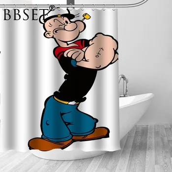 Dušas Aizkars Bērniem, Multiplikācijas filmu Popeye Sailor Modelis Dekori Aizkari Poliestera Vannas istaba Ūdensizturīgs Dušas Aizkars ar 12Hooks