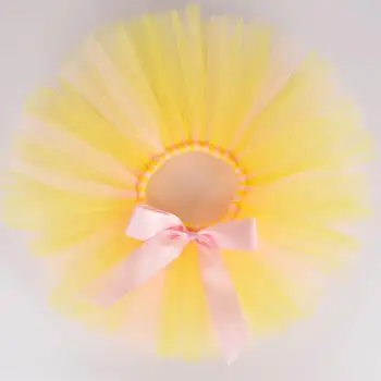 Dzeltena/Rozā, Pūkains Tutu Svārki Meitenēm Mazuļa Pirmās Dzimšanas dienas svinības Kostīmu Jaundzimušo Foto Aksesuārus, Saules Bērnu Apģērbs no 0-12Y