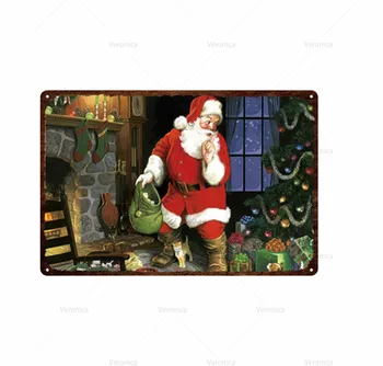 Dzelzs Glezna Ziemassvētku Kartes Vintage Metāla Skārda Zīme Halloween Sienu Apdare, Retro Plakāta Plāksne Par Dzīvojamo Istabu Mājas Puse