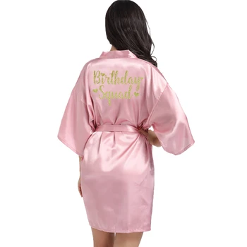 Dzimšanas Dienu Meitene Squad Kimono Drēbes Peldmētelis Sievietēm, Kas Zīda Dzimšanas Dienu, Halāti, Sexy Naktsveļu Halāti Satīna Drēbes Dāmas Rītasvārki
