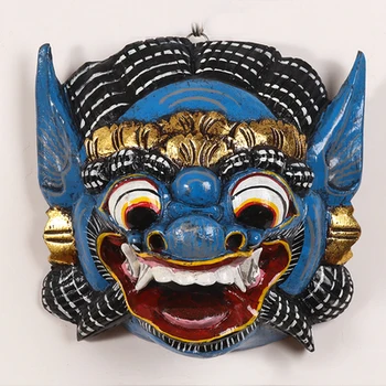 Dzīvnieku drakona galvas dienvidaustrumu Āzijā, Indonēzijā īsta koka Taizemes amatniecības sadzīves sienas karājas kuloni cirsts maska sejas Amatniecības mājās