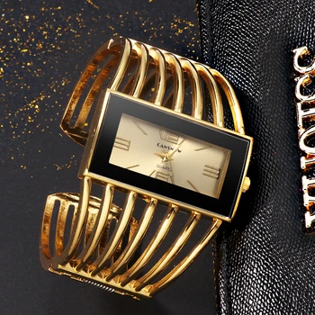 Dāmas Visas Nerūsējošā Tērauda Zelta Luksusa Zīmolu Laukumā Rokas pulksteni Unikāla Dizaina Koncepciju Sieviešu Aproce Skatīties reloj mujer