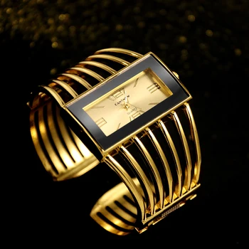 Dāmas Visas Nerūsējošā Tērauda Zelta Luksusa Zīmolu Laukumā Rokas pulksteni Unikāla Dizaina Koncepciju Sieviešu Aproce Skatīties reloj mujer