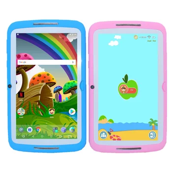 Dāvanu silikona gadījumā, 7inch M755 Bērniem Tablet PC bērniem agrīnās izglītības mācību 1GB+8GB RK3126 Četrkodolu Android 7.1 1024*600