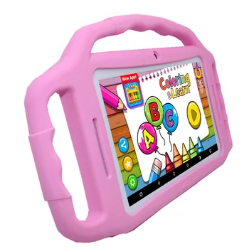 Dāvanu silikona gadījumā, 7inch M755 Bērniem Tablet PC bērniem agrīnās izglītības mācību 1GB+8GB RK3126 Četrkodolu Android 7.1 1024*600