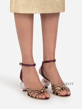 Dīvaini, Augsti Papēži sandalias Sieviete Liels Pērle augstiem Papēžiem Šaurā Joslā peep toe potītes siksniņu Sandales vasaras puse kleita kurpes 2020