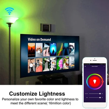E26 WiFi Smart Gaismas DIOŽU Regulējamas Lampas Tālvadības RGBW APP Kontroles Laiks Spuldzes